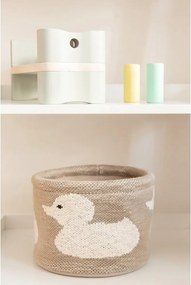 Organizzatore in cotone beige Anatra, ø 16 cm - Kindsgut