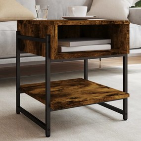Tavolino da salotto rovere fumo 40x40x45 cm legno multistrato