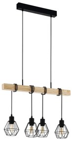 Eglo 44075 - Lampadario sospeso a cavo TOWNSHEND 4xE27/60W/230V