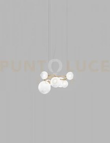 Puppet ring sospensione 7 bianco sfumato oro satinato 7 luci attacc...