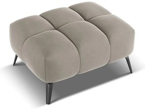 Poggiapiedi beige con rivestimento in velluto Nalu – Makamii