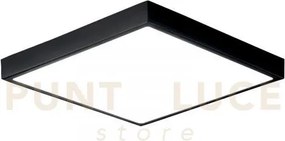 Plafoniera led domo nera quadrata 24w 2700lm 4000k ip44 24x24x2,4cm