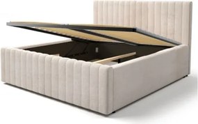 Letto Matrimoniale 160x200 Cm Contenitore Con Rete Imbottito Batina Beige