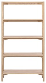 Libreria di colore naturale con effetto rovere 86x160x30 cm Braidwood – Actona