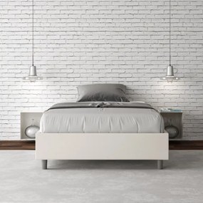 Letto Sommier senza rete imbottito 140x200 similpelle bianco Azelia