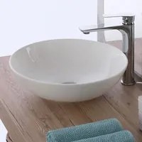 Lavabo da Appoggio Bagno Tondo Ciotola Bacinella in Ceramica