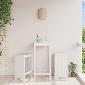 Sgabelli Da Bar 2 Pz Bianchi 40x36x75 Cm Legno Massello Di Pino /