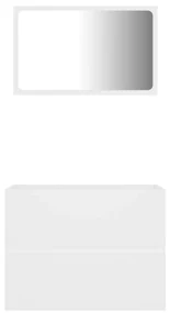 Set mobili da bagno 2 pz bianco in truciolato