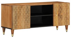 Mobile Porta Tv 105x33x46cm İn Legno Massello Di Mango /