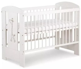 KLUPŚ - Lettino SAFARI 120x60 cm, motivo giraffa, pino/bianco