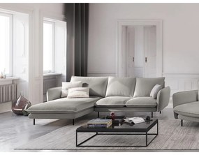 Divano angolare grigio chiaro, angolo sinistro Vienna - Cosmopolitan Design