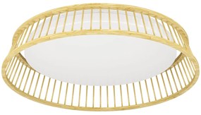 Plafoniera Contemporanea Luppineria Legno Marrone Luce Led Integrato 20W