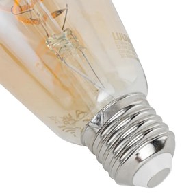 Set di 5 Lampadine LED dimmerabili intelligenti E27 ST64 Ambra 4,9W 320lm 2500K
