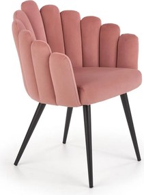 Sedia K410 velluto rosa