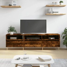 Mobile Porta Tv Rovere Fumo 150x30x44,5 Cm İn Legno Multistrato /
