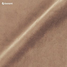 Letto matrimoniale imbottito marrone chiaro con contenitore con griglia 140x200 cm Kiana - Makamii