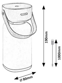 Rabalux 77144-LED Dimmerabile ricaricabile touch per esterni lampada da tavolo FUNES LED/3W/5V IP44 verde