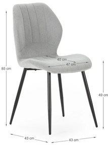 Set di sedie da pranzo grigio chiaro 4 pz Milu - Marckeric