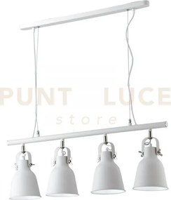 Lampadario a sospensione legend bianca e nickel 4 luci attacco e27 ...