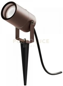 Ges1131- faro proiettore marrone 1 luce attacco gu10 ip65 d.6x10cm