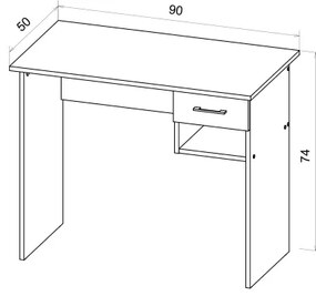 Scrivania RICO rovere artisan/grigio