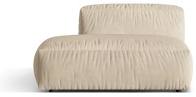 Parte divano componibile beige (con penisola a sinistra) con rivestimento in velluto Martina – Micadoni