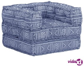 vidaXL Pouf Modulare Indaco in Tessuto