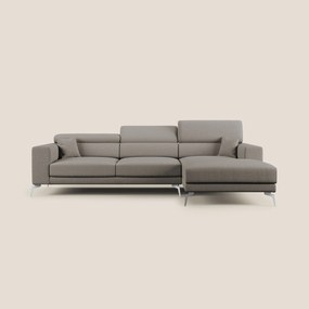 Blade Divano moderno angolare con poggiatesta reclinabili in tessuto impermeabile simil-cotone T13
