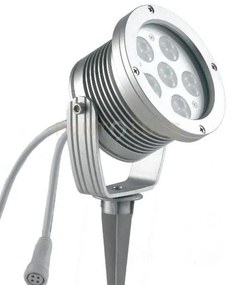 Proiettore led iride dc24v silver 18w rgb dimmerabile ip65 con picc...
