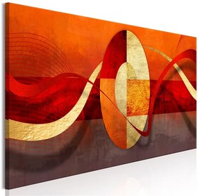 Quadro Circle of Life (1 Part) Narrow  Colore Rosso, Dimensioni e Misure 120x40