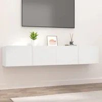 Mobili Porta TV Bianchi 2 pz 80x30x30 cm in Legno Multistrato 804535