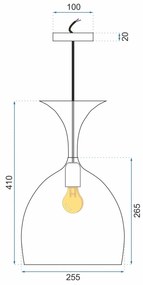 LAMPADA DA SOFITTO PENSILE METALLO PARALUME CALICE BIANCO