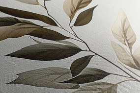 Quadro su tela – Foglie di lusso con un tocco di minimalismo