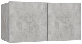 Set porta tv 10 pz grigio cemento in truciolato