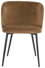 Sedia da pranzo in velluto marrone Elyna - Light &amp; Living