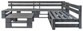 Set salotto da giardino 4 pz pallet in legno grigio