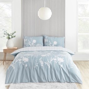 Set copripiumino e federa bianco e blu per letto matrimoniale e per letto esteso 230x220 cm Meadowsweet Floral – Catherine Lansfield