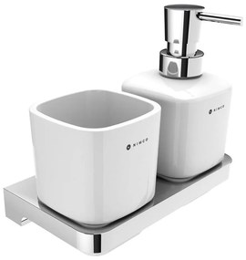 NIMCO MA 2905831K-T-26 -Distributore di sapone a parete e portaspazzolino MAYA 320 mm