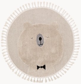 Tappeto rotondo per bambini con nappe e motivo in rilievo Momo