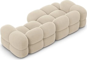 Divano angolare beige (con penisola a sinistra/con chaise lounge) con rivestimento in velluto Loretto – Cosmopolitan Design