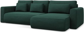 Divano angolare verde allungabile/con contenitore (con penisola a destra/con chaise lounge) Kapua – Makamii