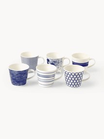 Set di 6 tazze in porcellana Pacific Blue