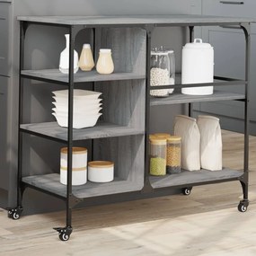 Carrello Cucina Grigio Sonoma 100x45x89,5 Cm Legno Multistrato /