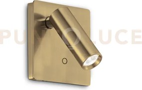 Lite applique a parete ottone led 3000k 3w 200 lm con interruttore