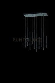 Sospensione multipla tubic 10 nero 3000k 4760lm 70w dimmerabile bas...