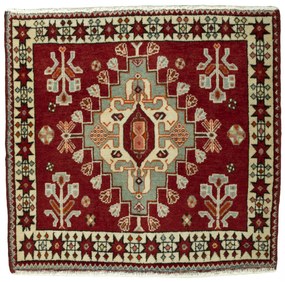 Shiraz Tappeto persiano 70x70 Rosso (Iran) Annodato A Mano