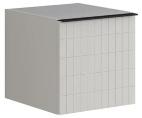 Struttura semi colonna da bagno Pixel 1 anta laccato opaco grigio pastello L 40 x H 40 x P 45.5 cm