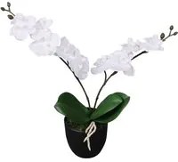 Orchidea Artificiale con Vaso 30 cm Bianca 244420