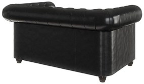 Divano letto nero in similpelle 148 cm York - Ropez