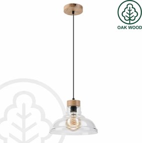 Lampadario a cavo SINGLE 1xE27/60W/230V Ø 28 cm rovere